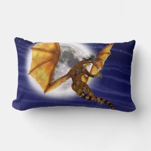 Goldener Drache Mythische Fantasie Kreatur Lila Hi Lendenkissen