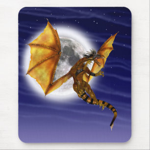 Goldener Drache Mythische Fantasie Kreatur Lila Hi Mousepad