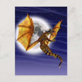 Goldener Drache Mythische Fantasie Kreatur Lila Hi Postkarte