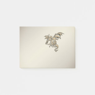 Goldener Drache Post-it Klebezettel
