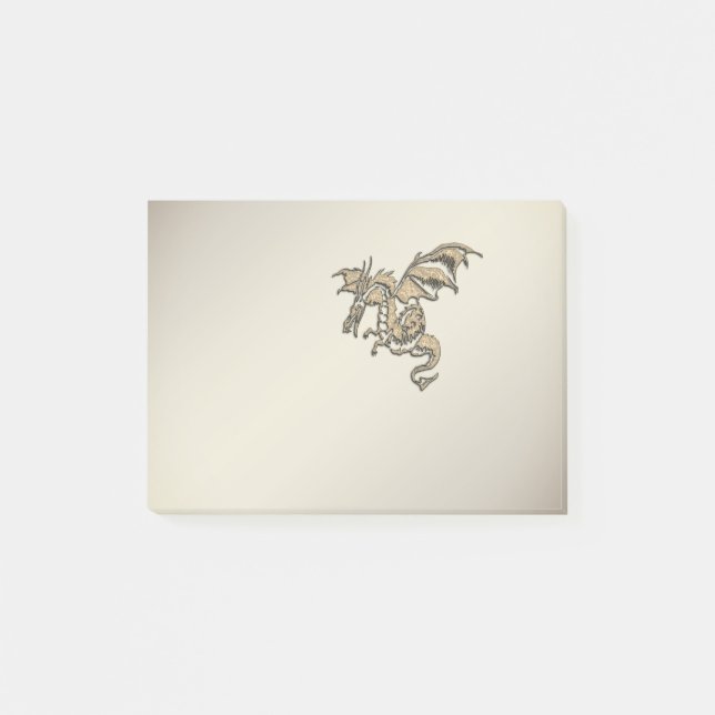 Goldener Drache Post-it Klebezettel (Vorderseite)