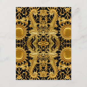 Goldener Drache Postkarte
