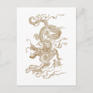 Goldener Drache Postkarte