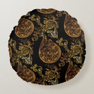 Goldener Drache Rundes Kissen