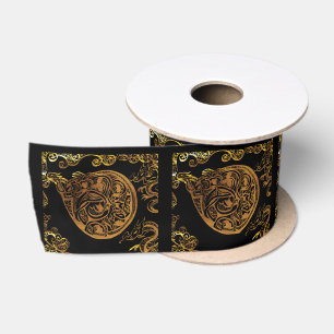 Goldener Drache Satinband