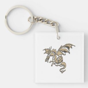Goldener Drache Schlüsselanhänger