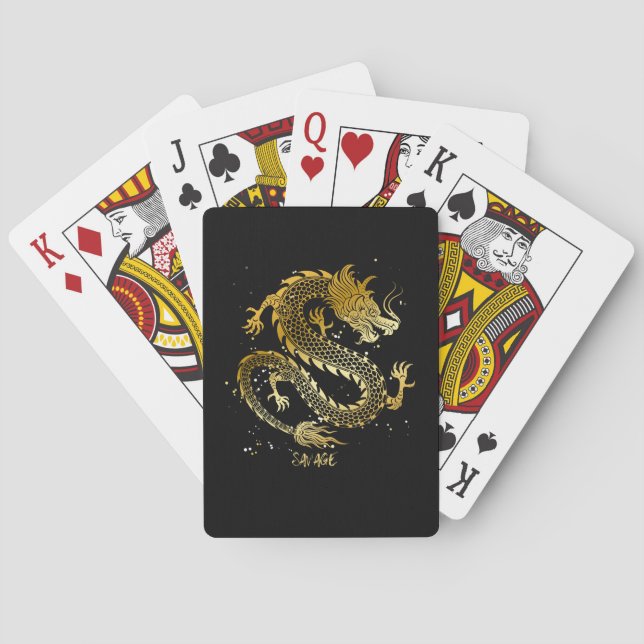 Goldener Drache Spielkarten (Rückseite)