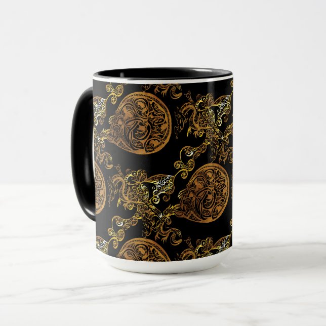 Goldener Drache Tasse (Vorderseite Links)