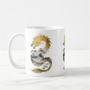 Goldener Drachennebel Mystische Eleganz Kaffeetasse