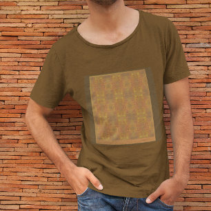 Goldener Dunst abstrakt auf braunem T-Shirt
