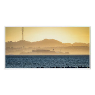 Goldener Dunst über Alcatraz Poster