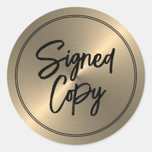 Goldener Effekt, "Signed Copy" Buchsignierung des Runder Aufkleber