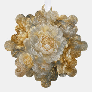 Goldener Elfenbeingarten Ornament Karte