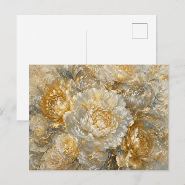 Goldener Elfenbeingarten Postkarte (Vorne/Hinten)