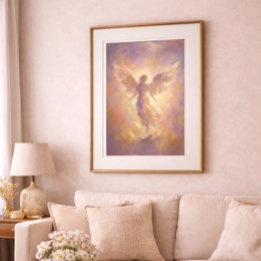 Goldener Engel Ätherische Spirituelle Wandkunst Po Poster