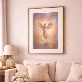 Goldener Engel Ätherische Spirituelle Wandkunst Po Poster