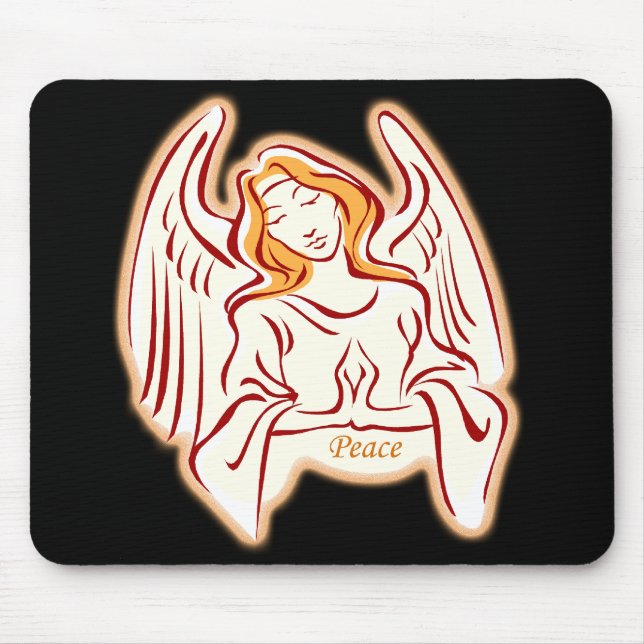 Goldener Engel der Friedensmaus Pad Mousepad (Vorne)