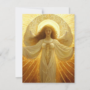 Goldener Engel Erwachen von Wissen Postkarte