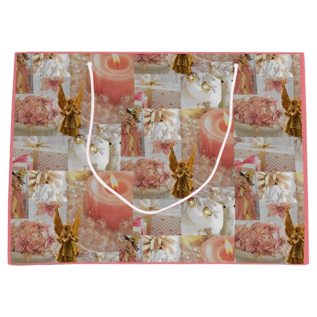 Goldener Engel und Dekorationen Geschenktasche Große Geschenktüte (Vorderseite)