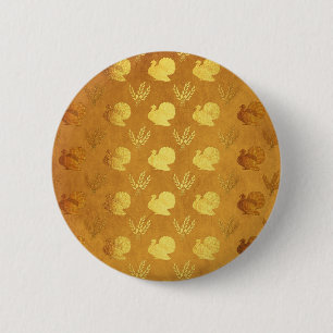 Goldener Erntedank mit der Türkei Button