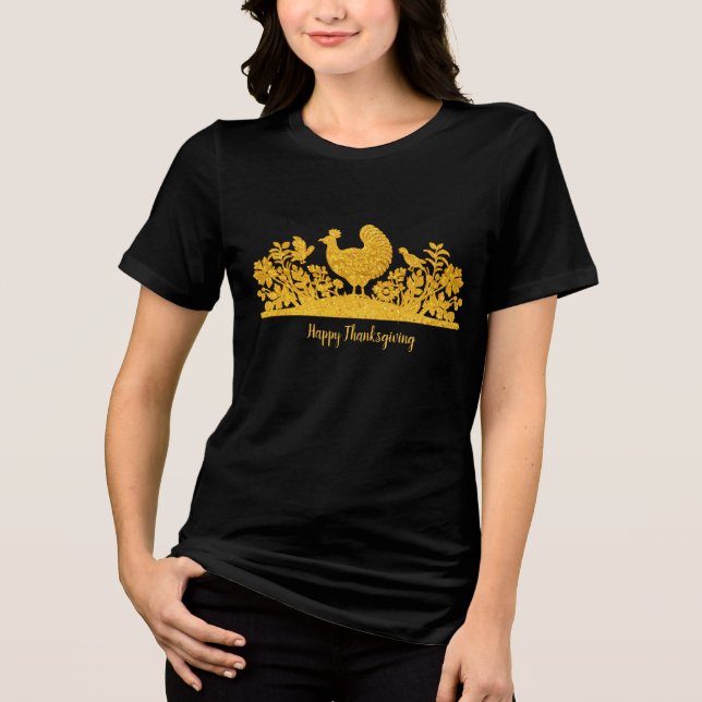 Goldener Erntedank Türkei Floral Women's T - Shirt (Vorderseite)