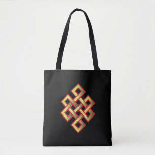 Goldener Ewiger Knoten auf Schwarz Tasche