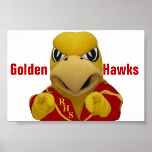 Goldener Falke Rogers kostümierte Maskottchen Poster