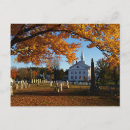 Goldener Fall Aussicht auf die Kirche vom Friedhof Postkarte