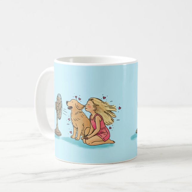Goldener Fan Mädchen Kaffeetasse (Vorderseite Links)