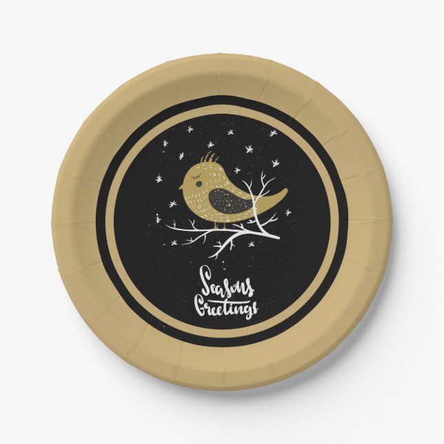 Goldener Feiertag Spaß Pappteller (Vorderseite)