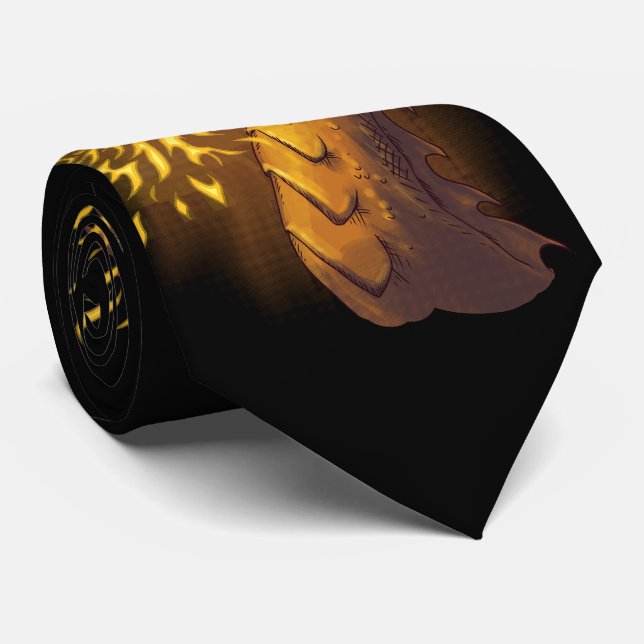 Goldener Feuer-Drache Krawatte (Gerollt)