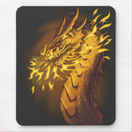 Goldener Feuerdrache Mousepad