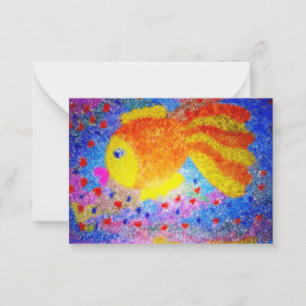 Goldener Fisch Mitteilungskarte