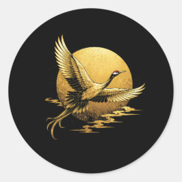 Goldener Flug Runder Aufkleber