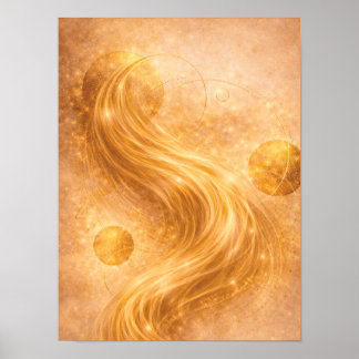 Goldener Fluss Abstracte Wandkunst – Luxuriöse Gol Poster