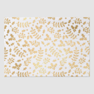 Goldener Foil & White Holly Winter Weihnachten Seidenpapier