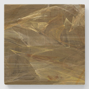 Goldener Fraktal-Quadrat-Untersetzer Browns Steinuntersetzer