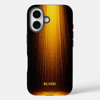 Goldener funkelnder Lichtschein iPhone 16 Hülle