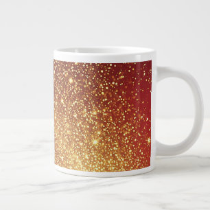 Goldener funkelnder Pfad auf lebendigem rotem Hint Jumbo-Tasse
