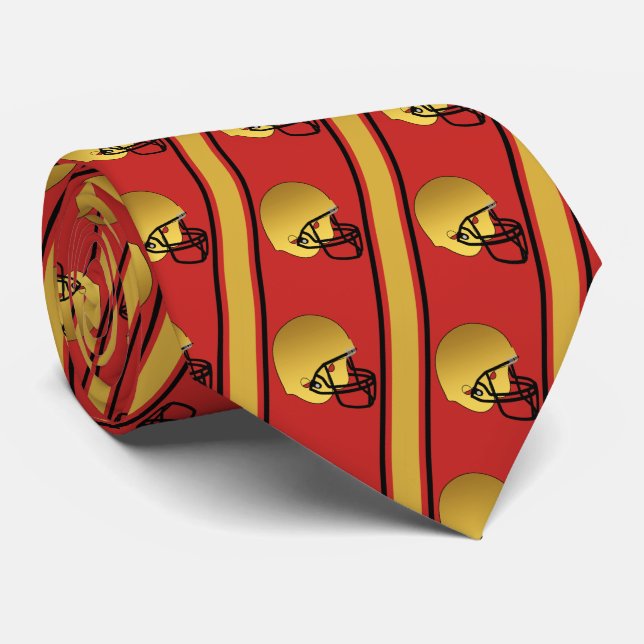 Goldener Fußballhelm mit schwarzem Streifen Krawatte (Gerollt)