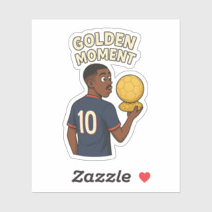 Goldener Fußballtribut Nummer 10 Cartoon Aufkleber