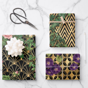 Goldener Gartentrellis Geschenkpapier Set