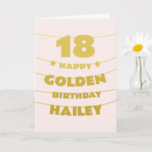 Goldener Geburtstag, 18 Jahre alt am 18., individu Karte