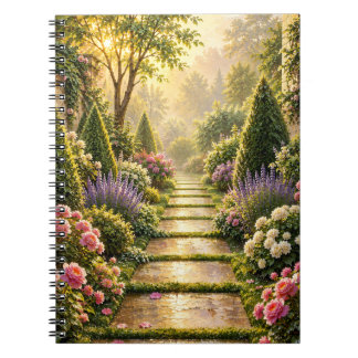 Goldener Geheimgartenweg Florales Notizbuch Notizblock