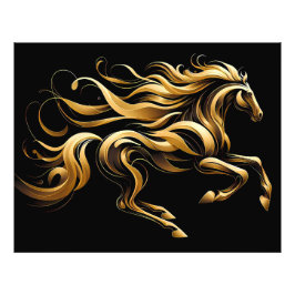 Goldener Geist - Abstraktes Pferd in Bewegung Fotodruck