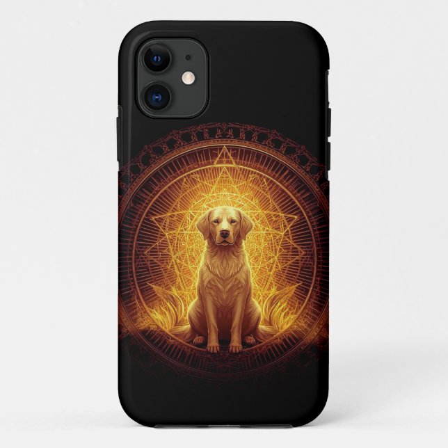 Goldener Geist Hund innerhalb der Heiligen Geometr Case-Mate iPhone Hülle (Rückseite)