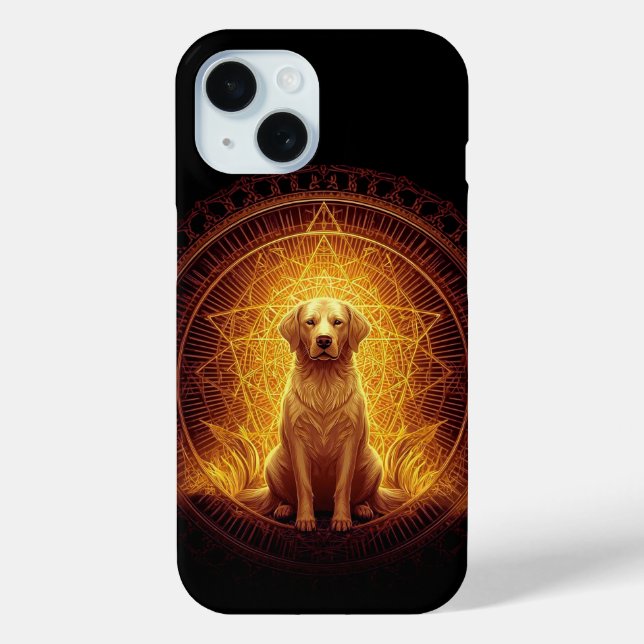 Goldener Geist Hund innerhalb der Heiligen Geometr Case-Mate iPhone Hülle (Rückseite)