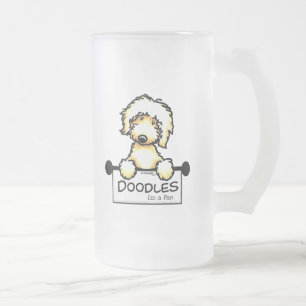 Goldener Gekritzel-Fan Mattglas Bierglas