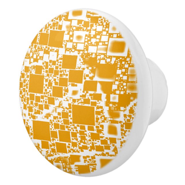 Goldener gelber und weißer Minifliesen-Entwurf Keramikknauf (Rechts)