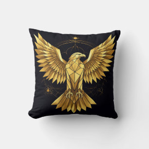 Goldener geometrischer Adler Kissen